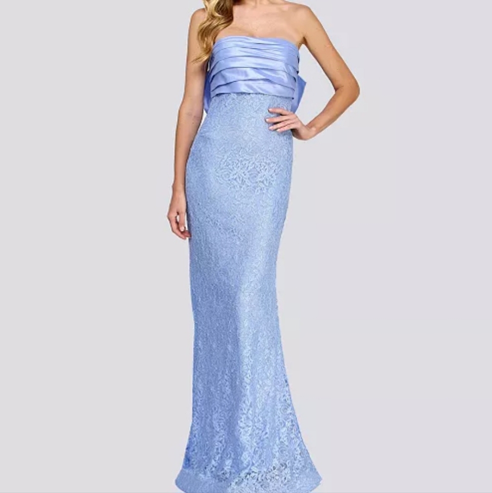 City Studio Elegant Light Blue Lace Gown Dresses